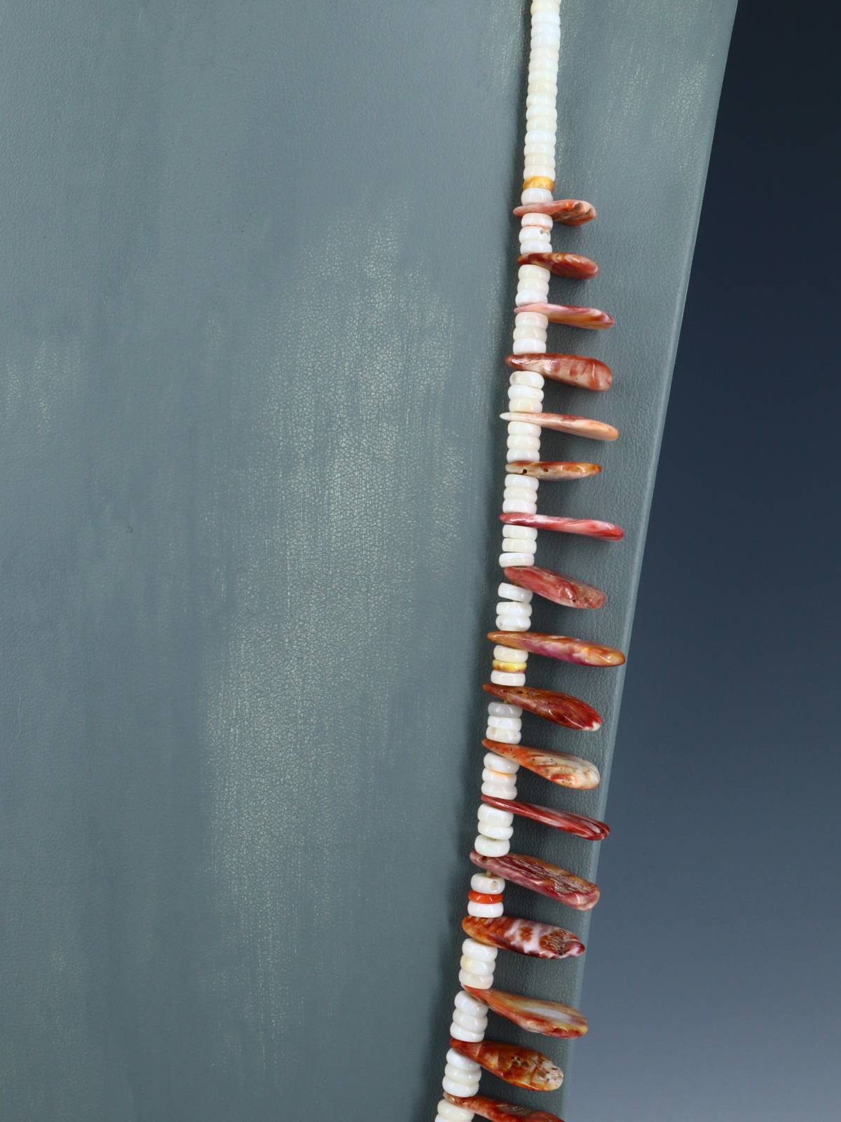 Native American Santo Domingo Spiny Oyster and Heishi Necklace - PuebloDirect.com