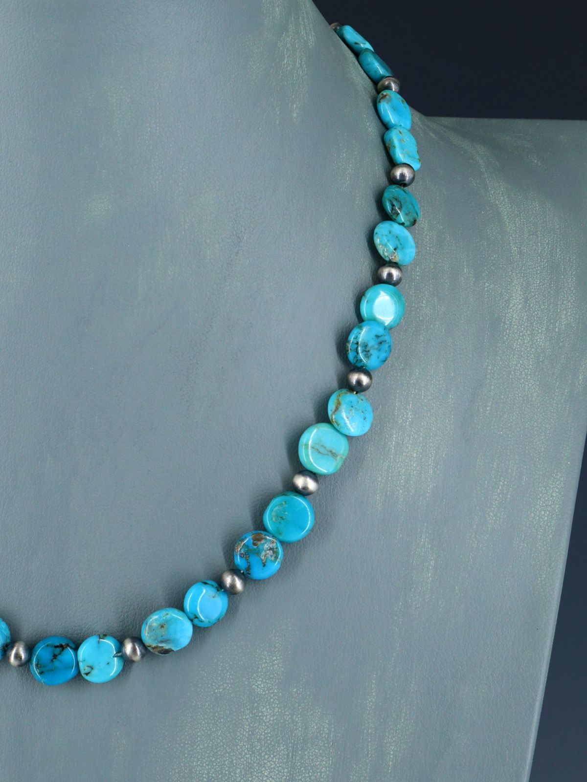 18" Native American Turquoise Necklace - PuebloDirect.com