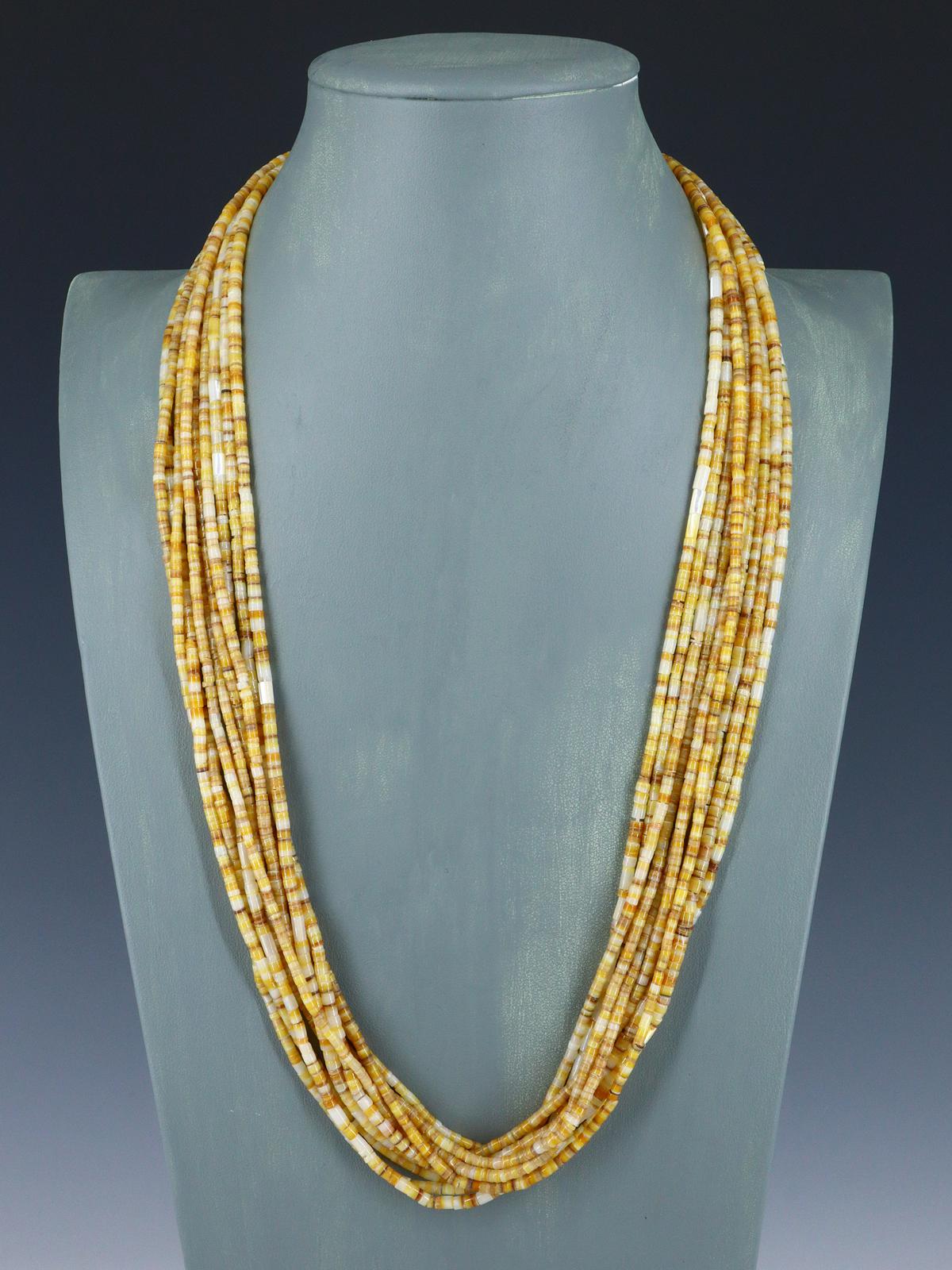 Native American Santo Domingo Shell Heishi Necklace and Earring Set - PuebloDirect.com