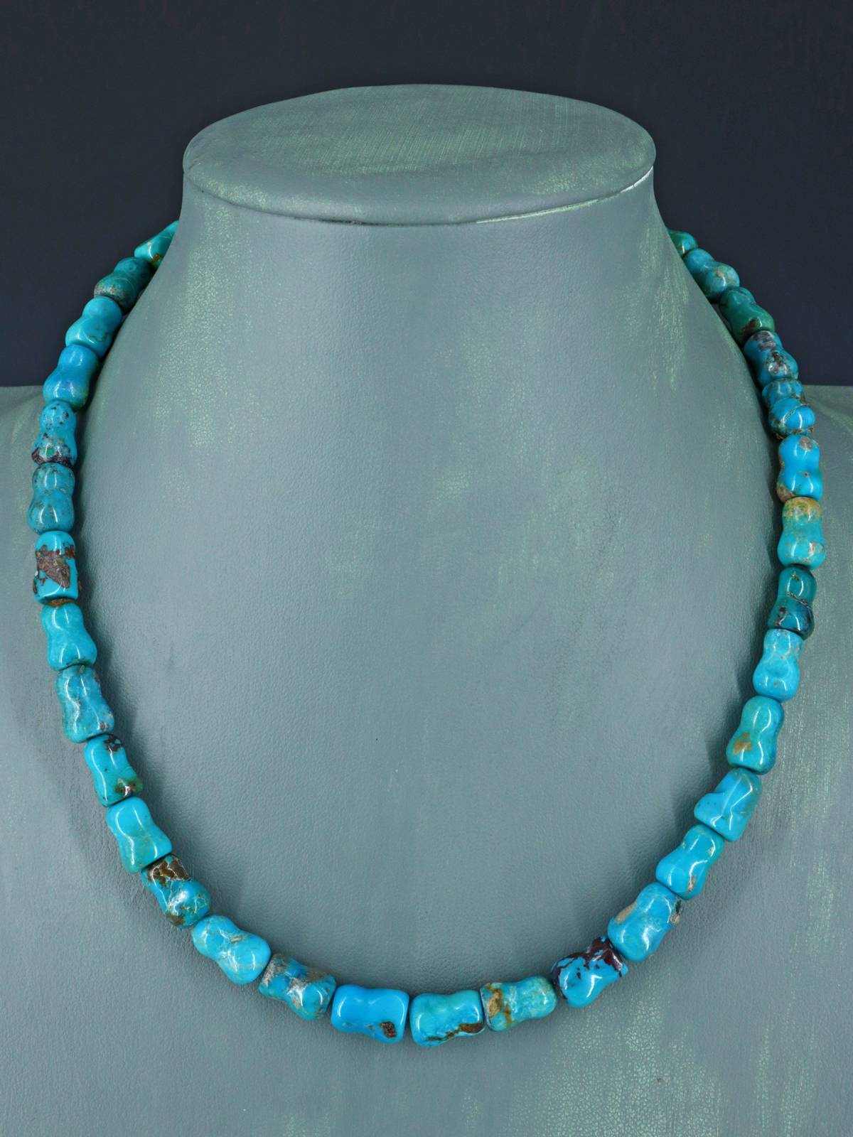 Navajo 18" Turquoise Bone Bead Necklace