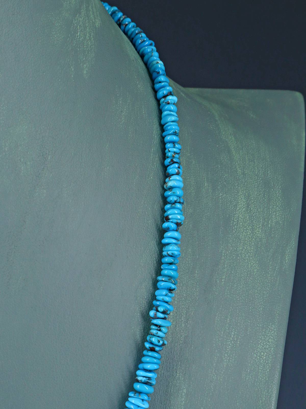 21" Navajo Single Strand Egyptian Turquoise Necklace