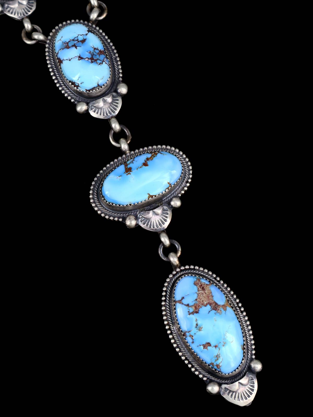 Navajo Natural Golden Hill Turquoise Lariat Necklace - PuebloDirect.com