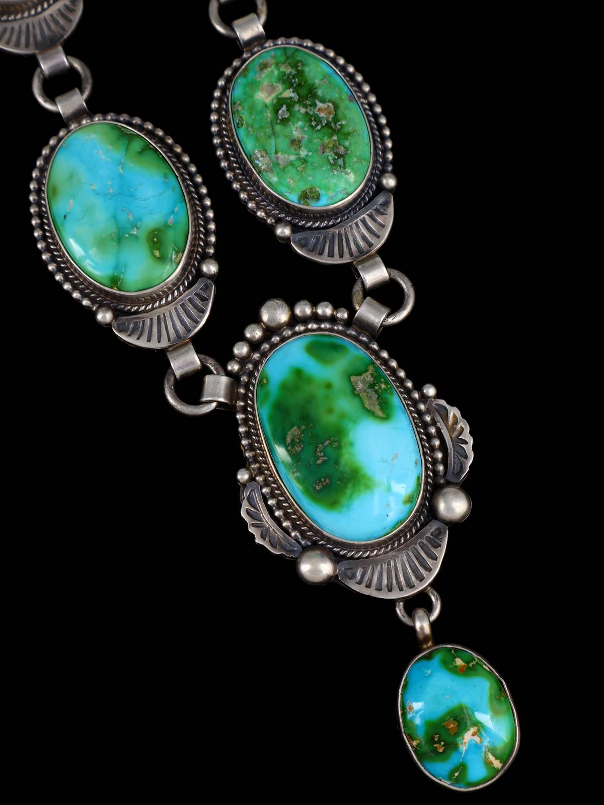 Native American Jewelry Sonoran Gold Turquoise Lariat Necklace