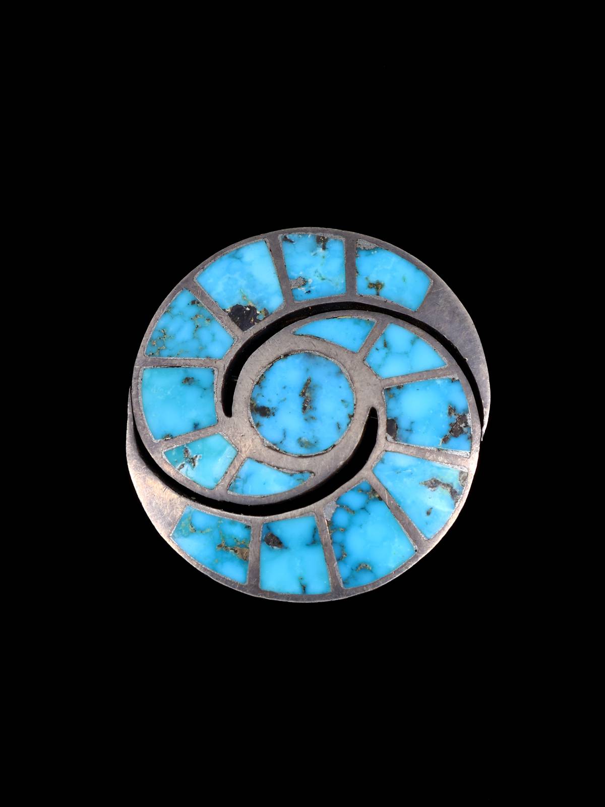 Vintage Old Zuni Turquoise Inlay Hummingbird Brooch Pin - PuebloDirect.com