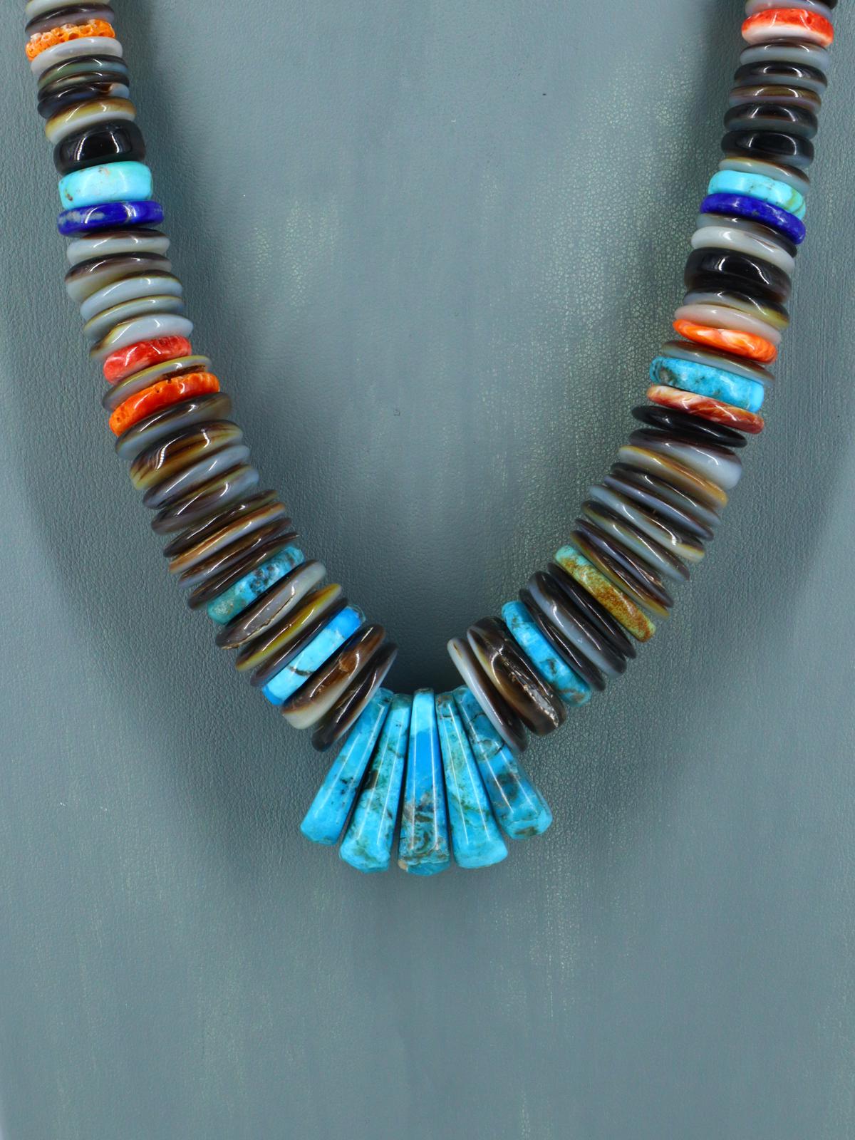 Native American Indian Jewelry Single Strand Multistone Necklace - PuebloDirect.com