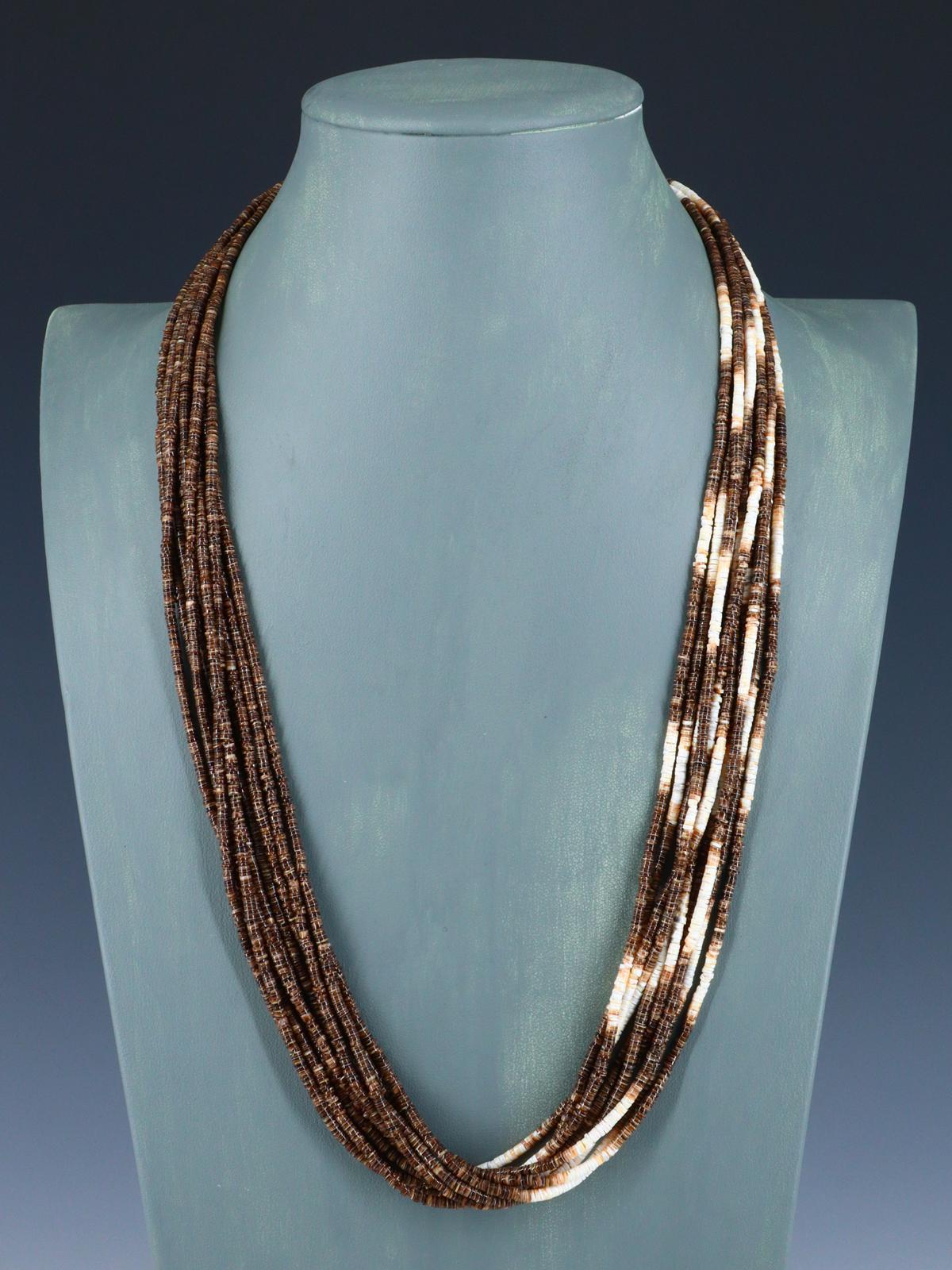 Native American Santo Domingo Ten Strand Heishi Necklace - PuebloDirect.com