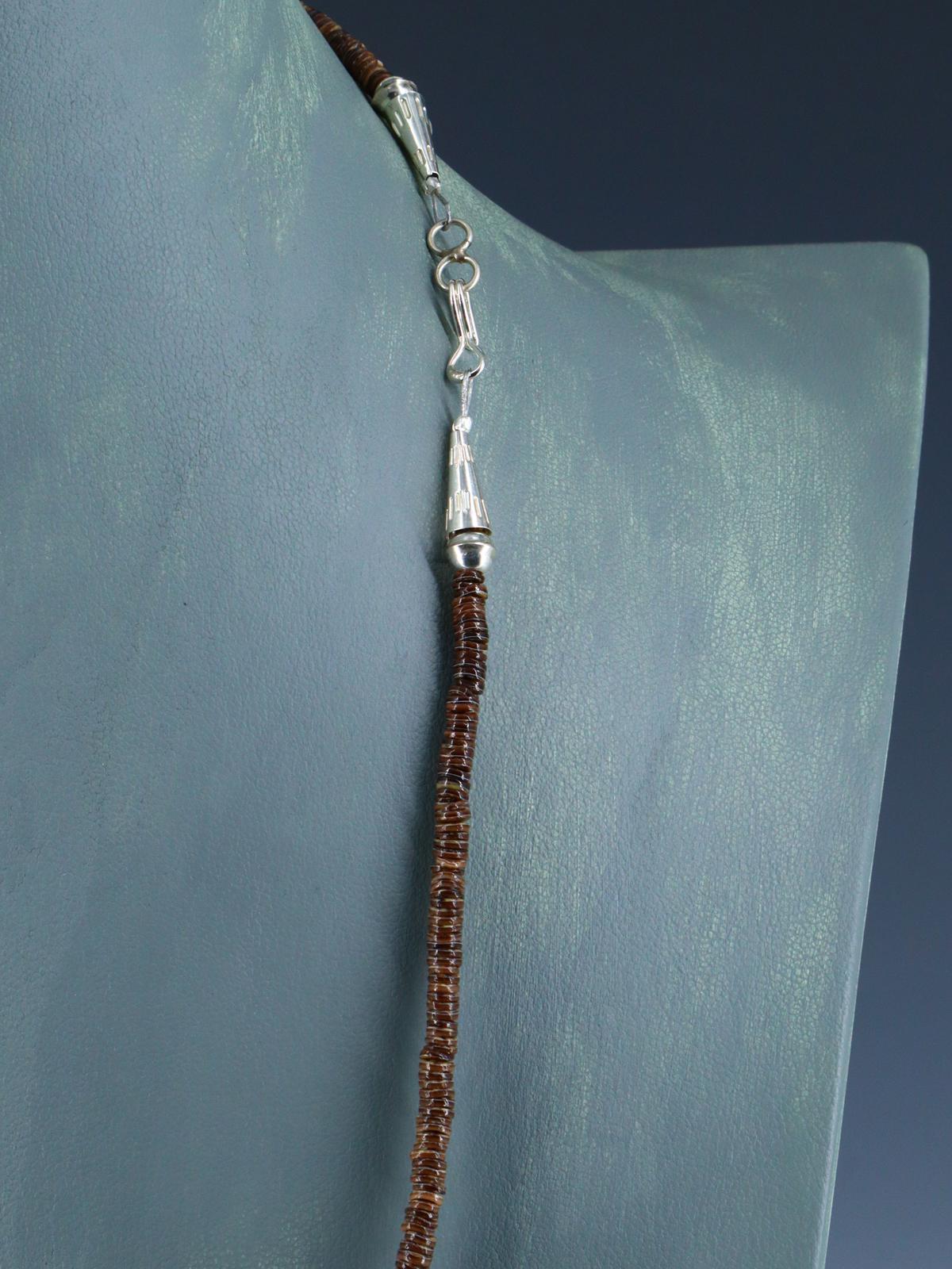 24" Navajo Single Strand Wampum Shell Beaded Necklace - PuebloDirect.com
