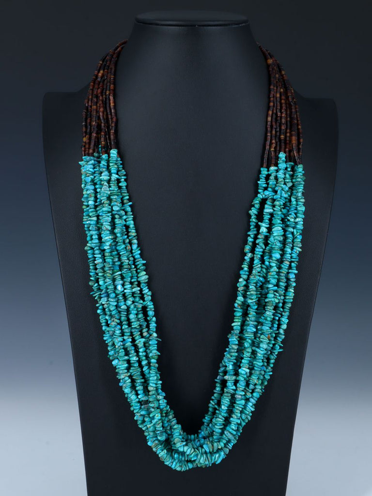 Native American Santo Domingo Turquoise and Heishi Necklace - PuebloDirect.com