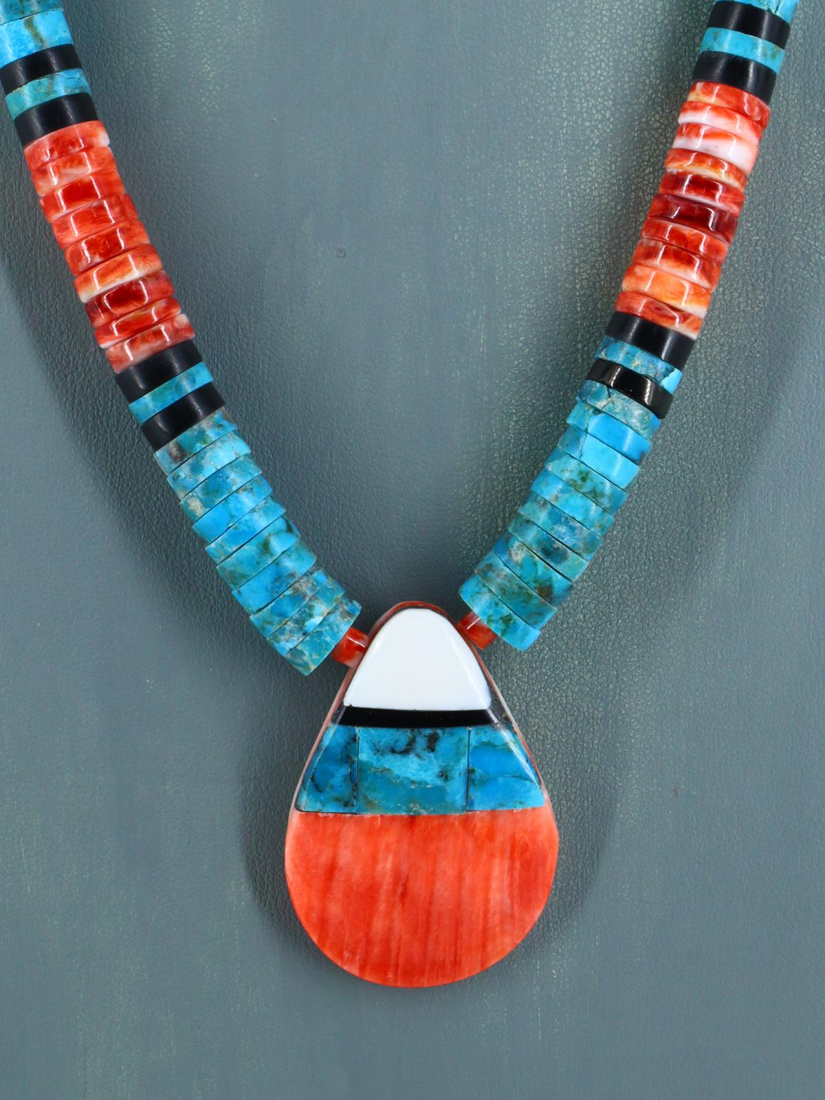 Santo Domingo Turquoise and Spiny Oyster Shell Necklace