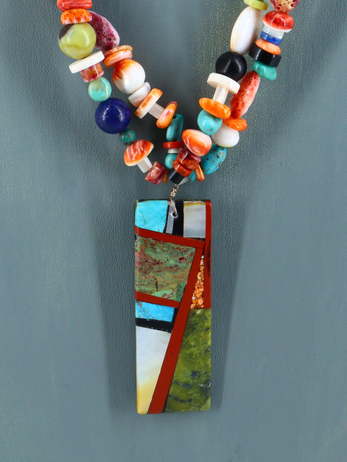 Native American Santo Domingo Multistone Mosaic Necklace