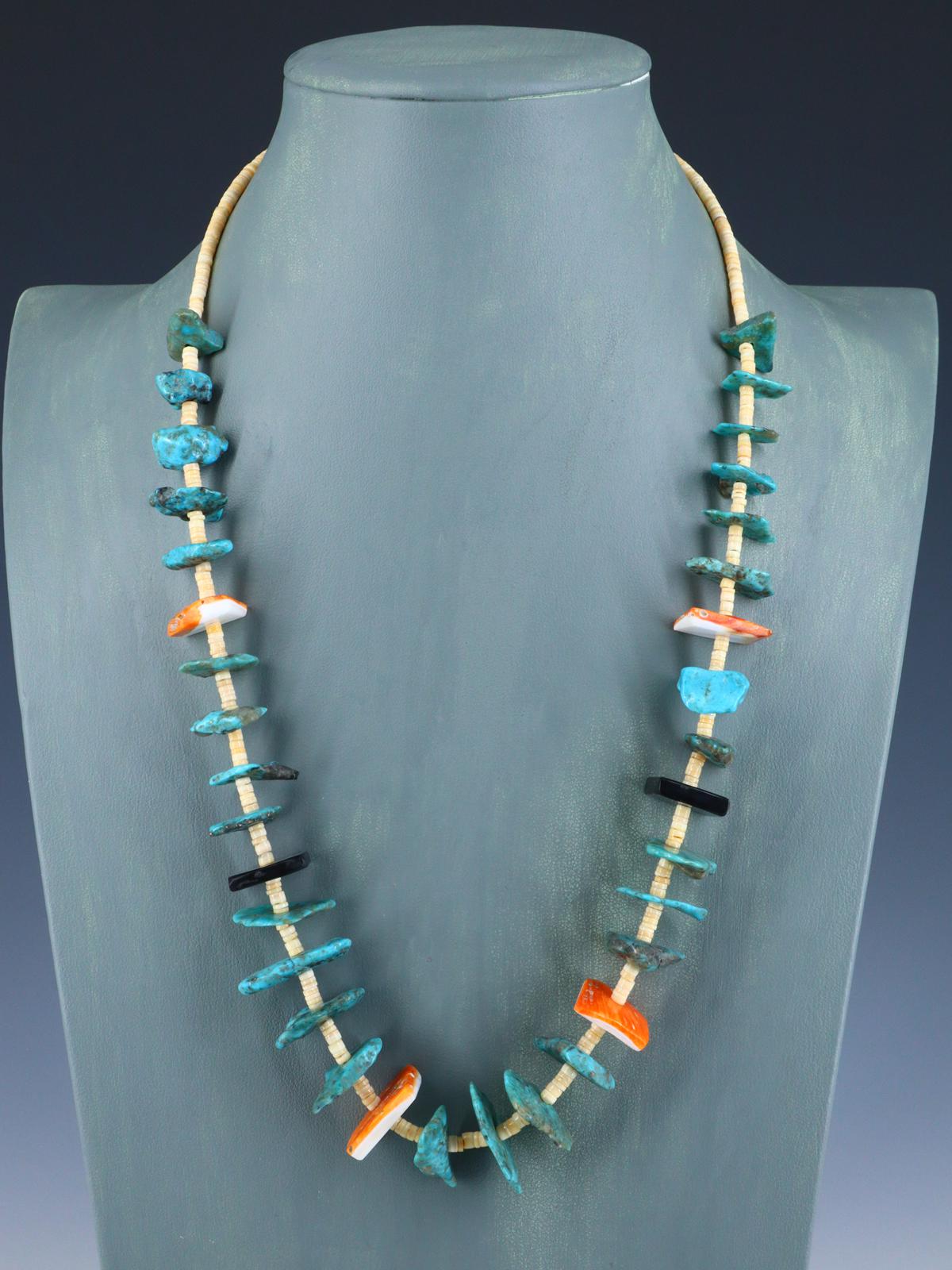 Native American Turquoise and Spiny Oyster Necklace