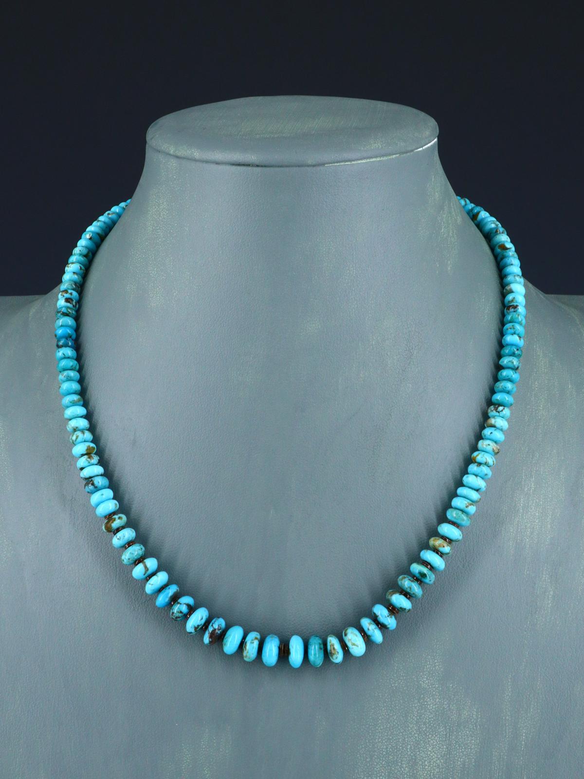 18" Native American Jewelry Single Strand Turquoise Necklace