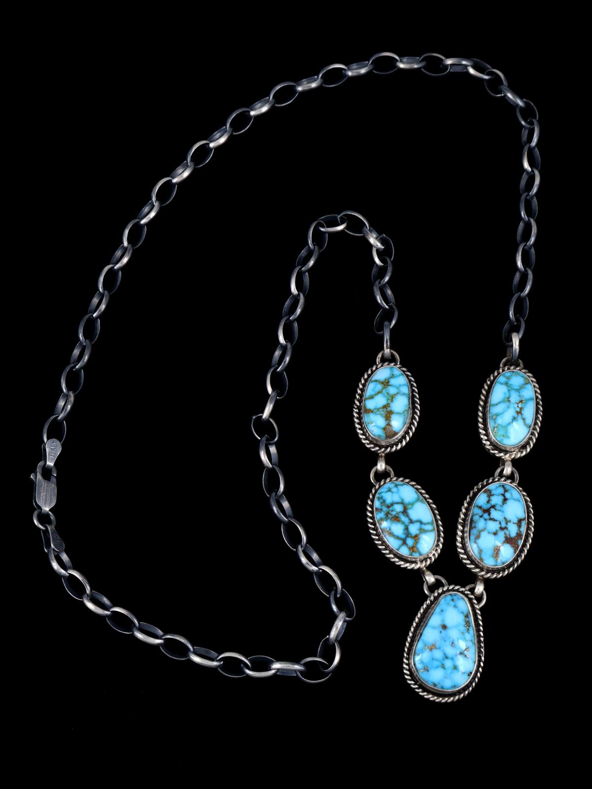 Native American Jewelry Kingman Turquoise Lariat Necklace