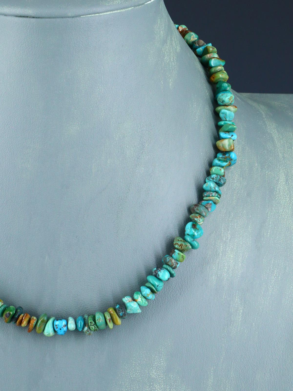 Native American Jewelry Single Strand Turquoise Nugget Necklace