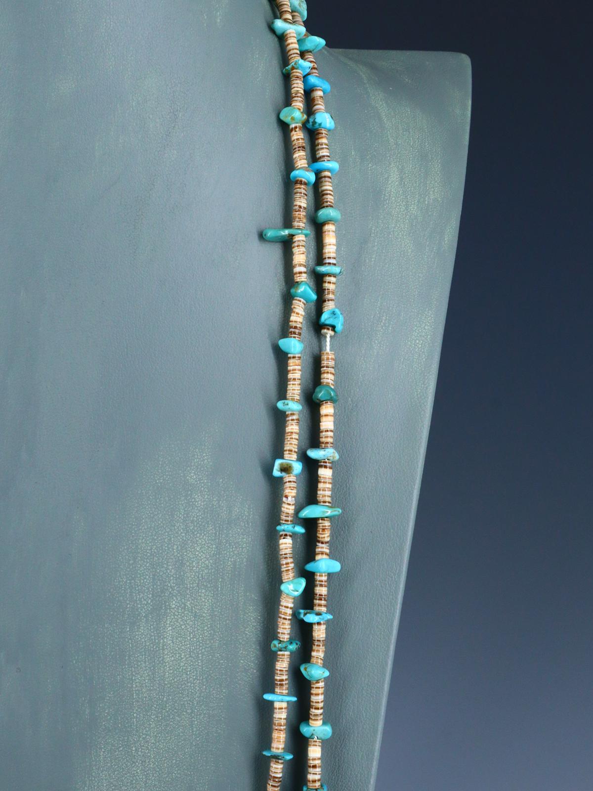 80" Extra Long Native American Jewelry Single Strand Turquoise Necklace