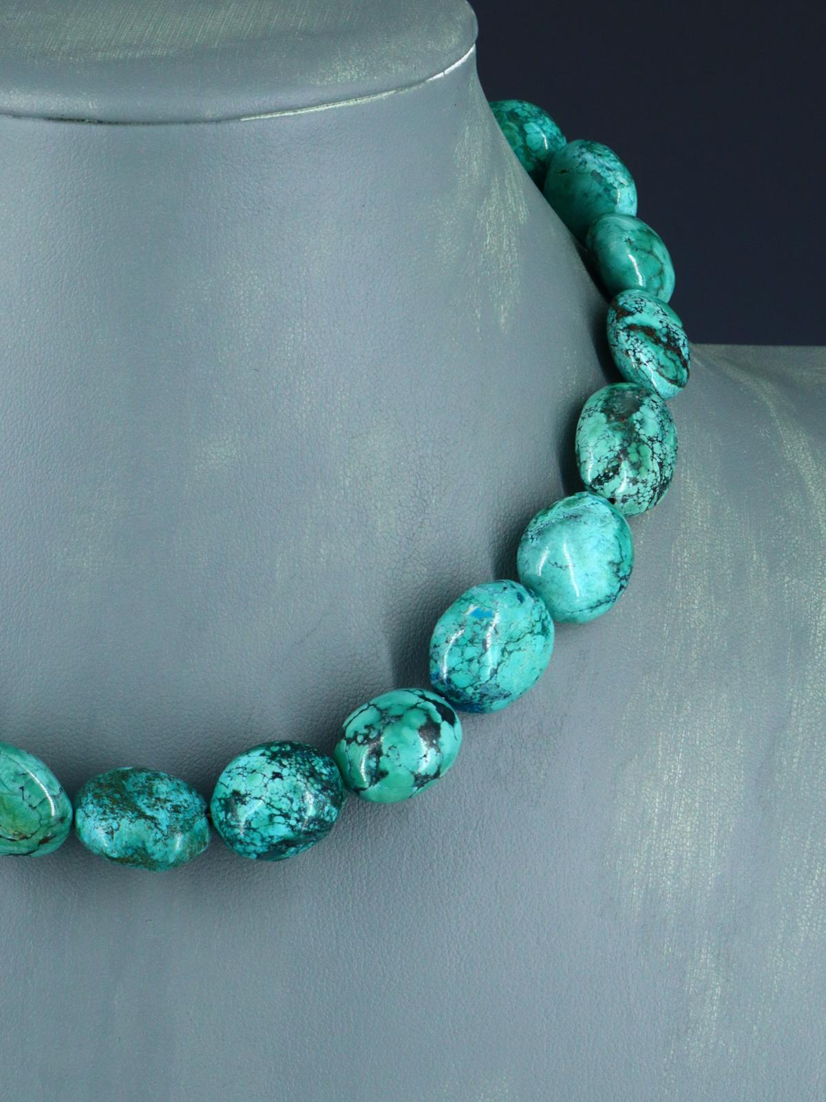 Native American Jewelry Single Strand Turquoise Choker Necklace