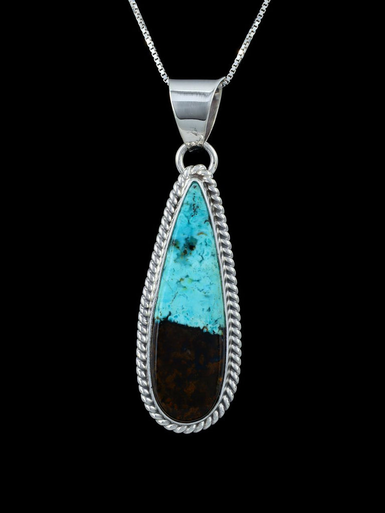 Navajo Sterling Silver Opalized Petrified Wood Pendant - PuebloDirect.com