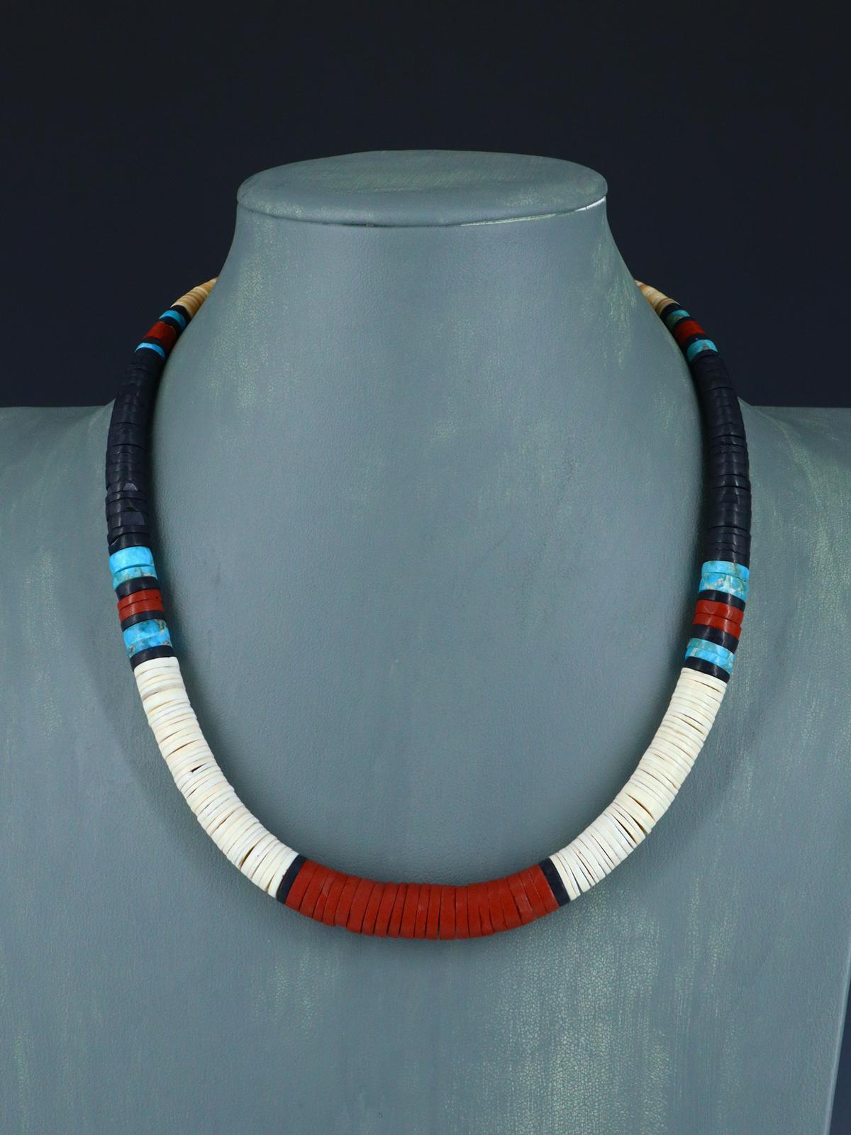 Santo Domingo Shell Heishi and Turquoise Necklace