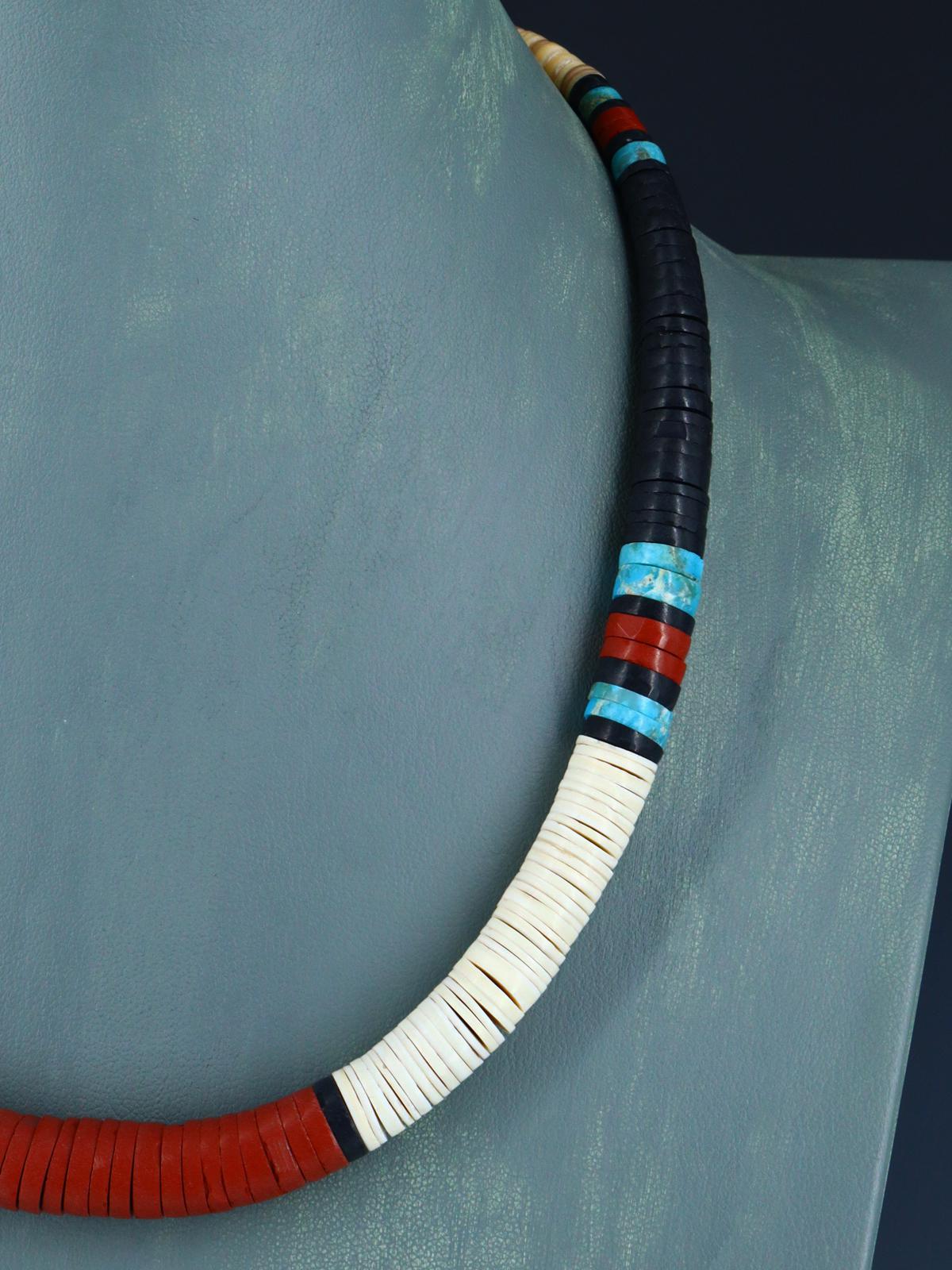Santo Domingo Shell Heishi and Turquoise Necklace