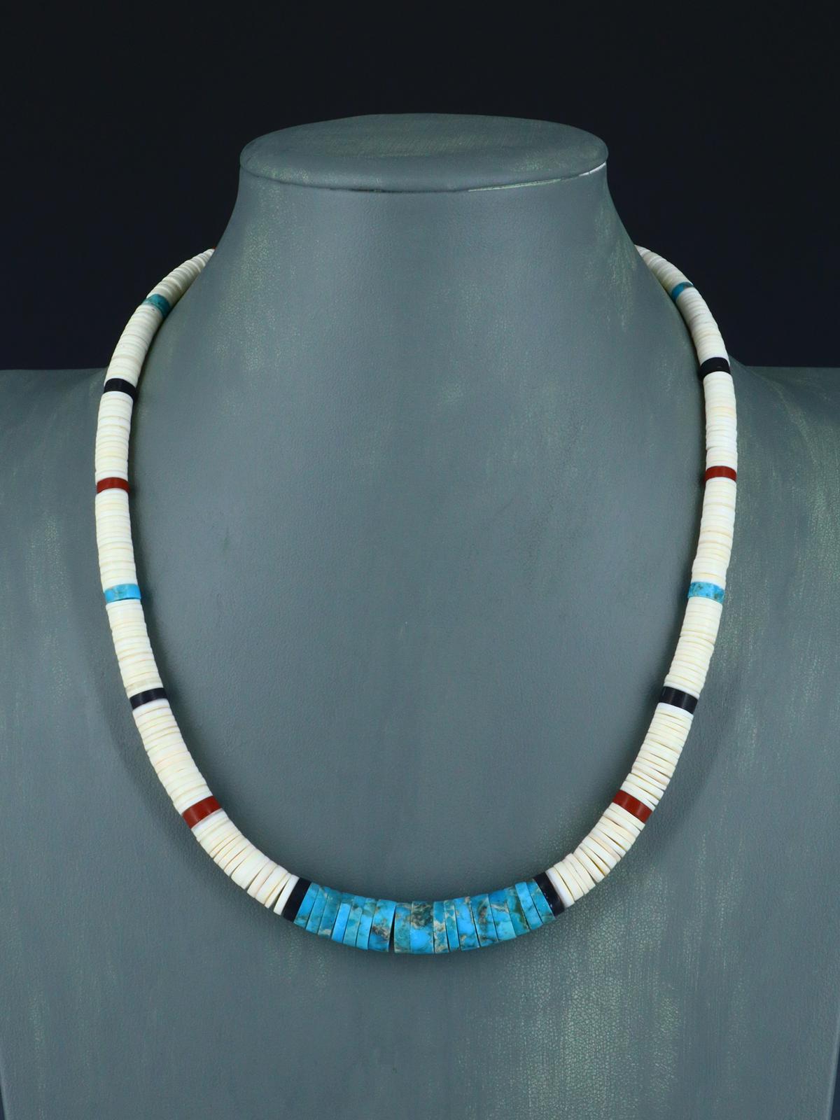 Santo Domingo Shell Heishi and Turquoise Necklace