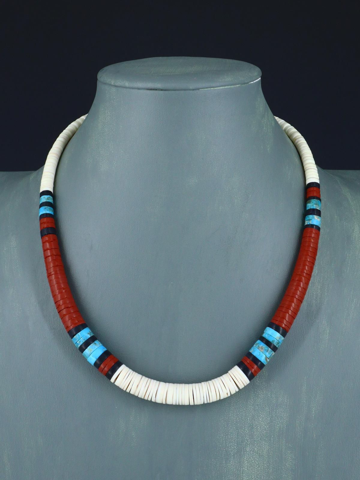 Santo Domingo Shell Heishi and Turquoise Necklace