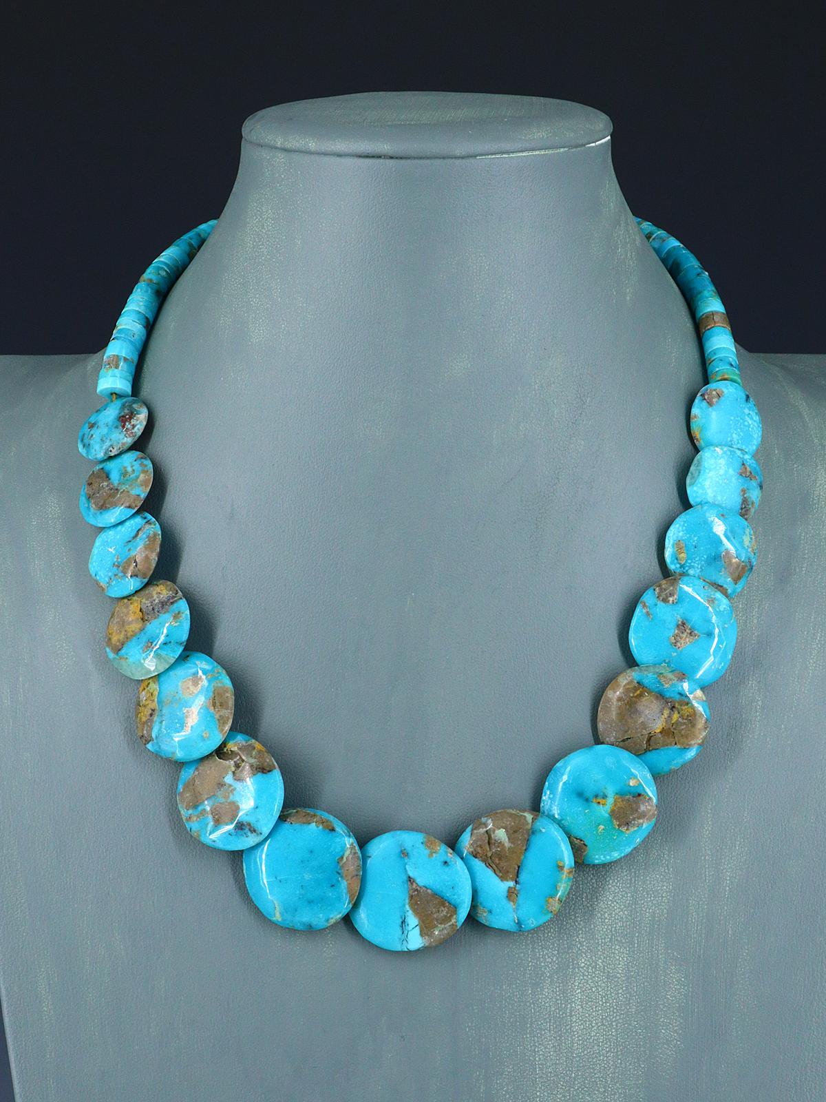 Native American Jewelry Turquoise Disc Necklace