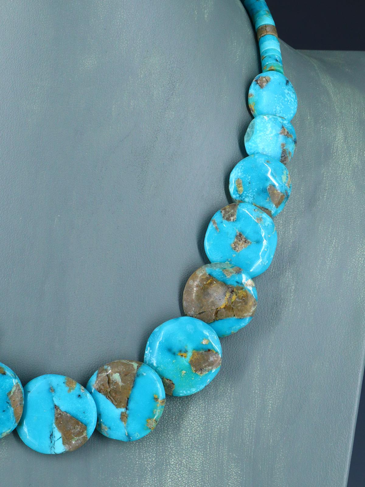 Native American Jewelry Turquoise Disc Necklace