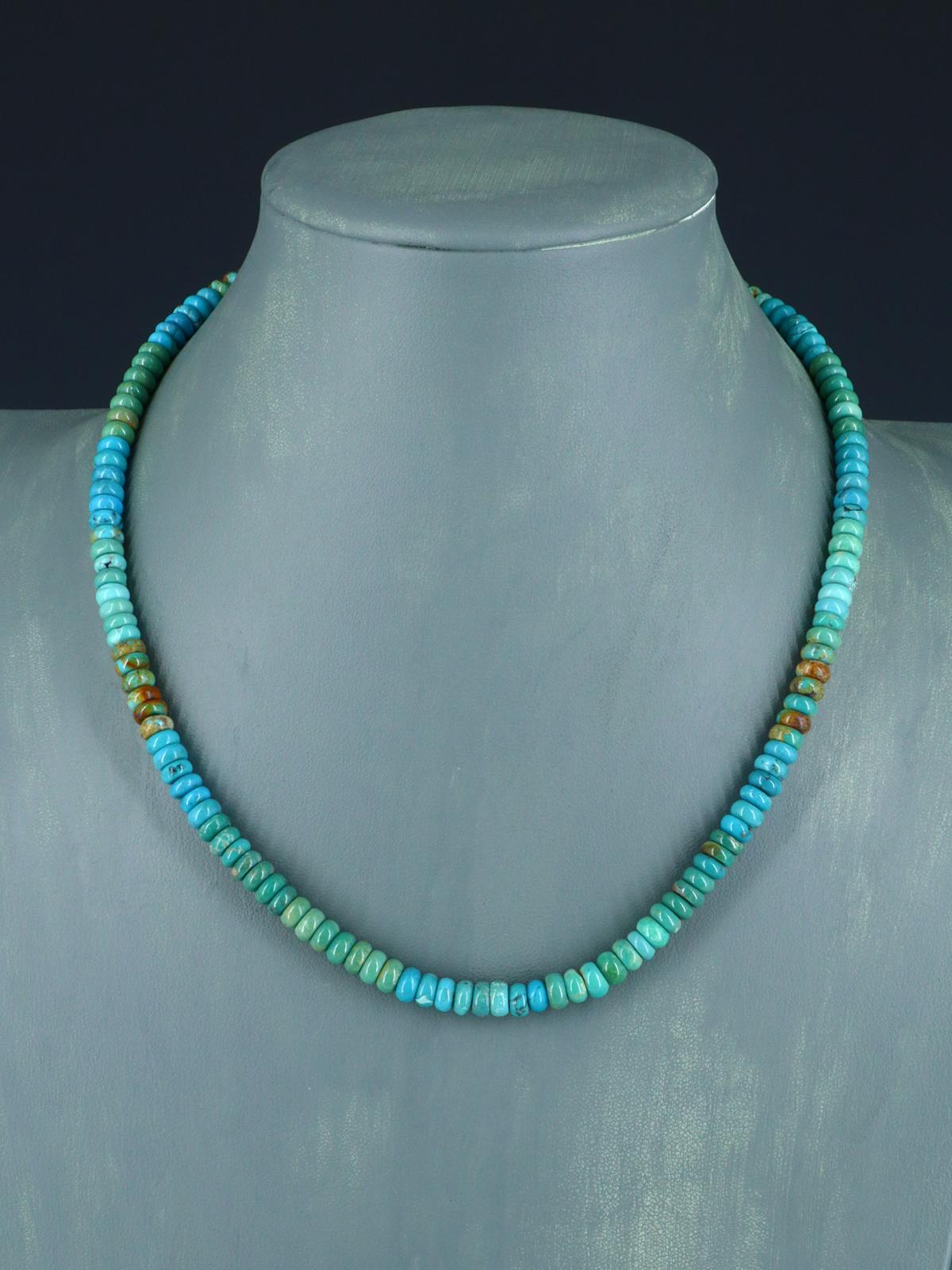 18" Navajo Single Strand Polychrome Turquoise Necklace