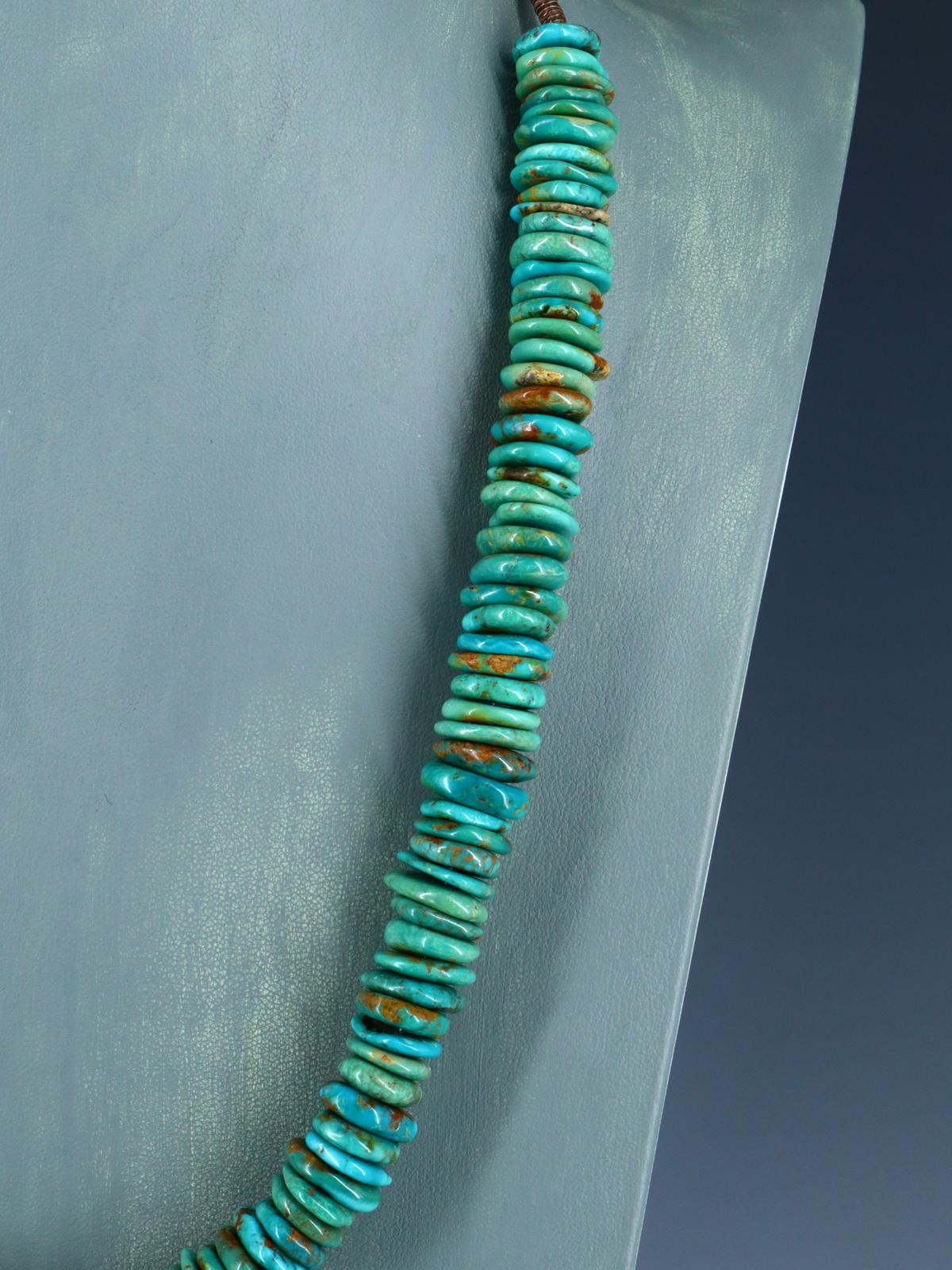 24" Navajo Single Strand Green Turquoise Necklace