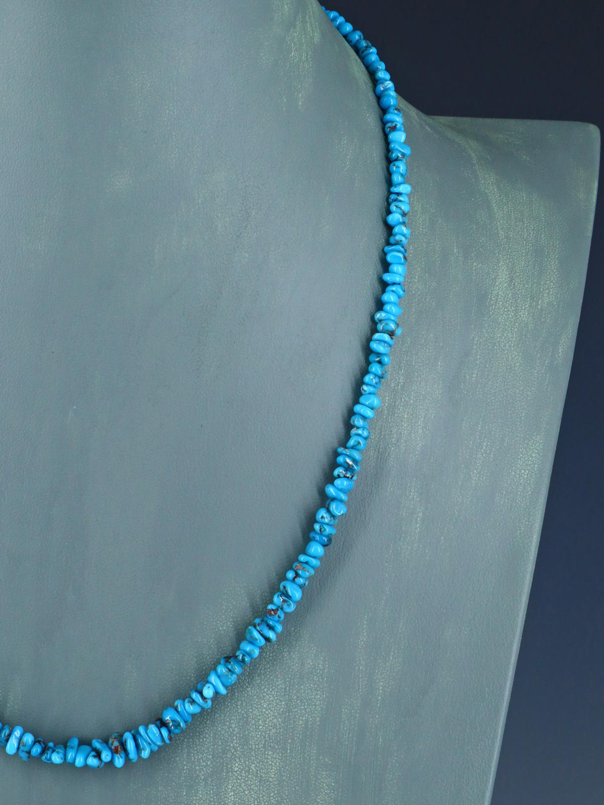 21" Navajo Single Strand Egyptian Turquoise Necklace