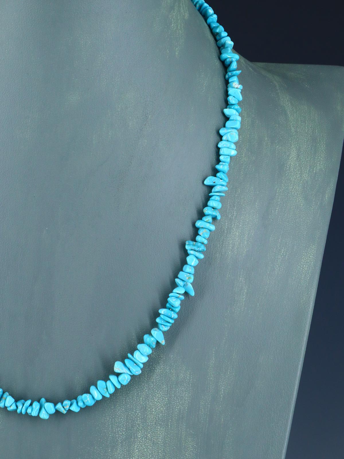 Navajo 20" Single Strand Sleeping Beauty Turquoise Necklace