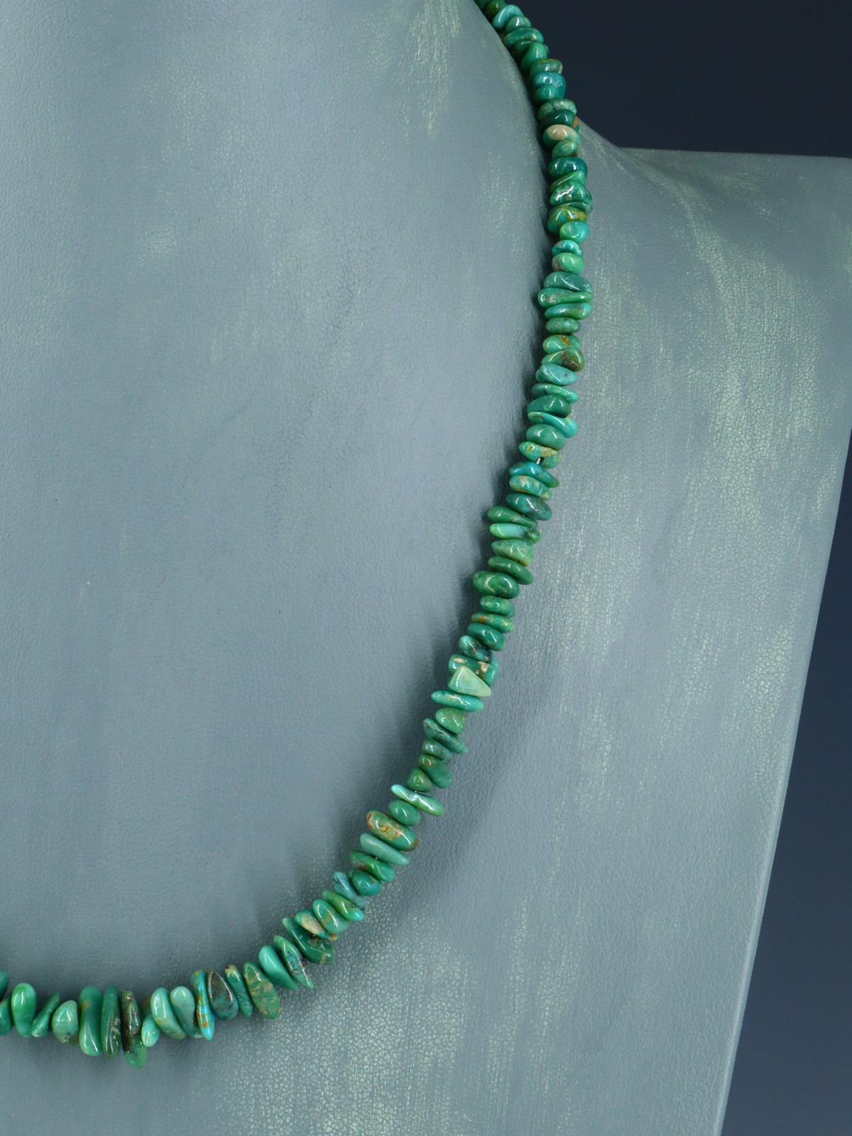 Navajo Single Strand Emerald Valley Turquoise Necklace