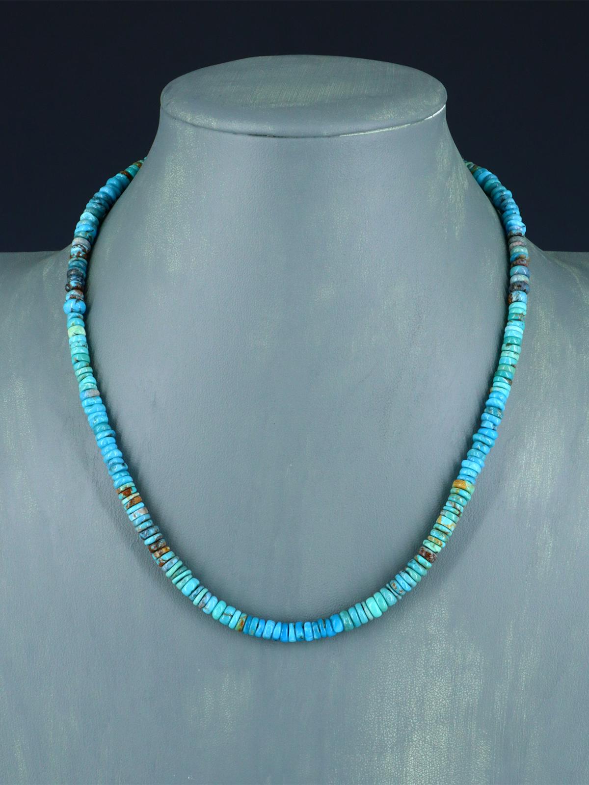 18" Navajo Single Strand Polychrome Turquoise Necklace