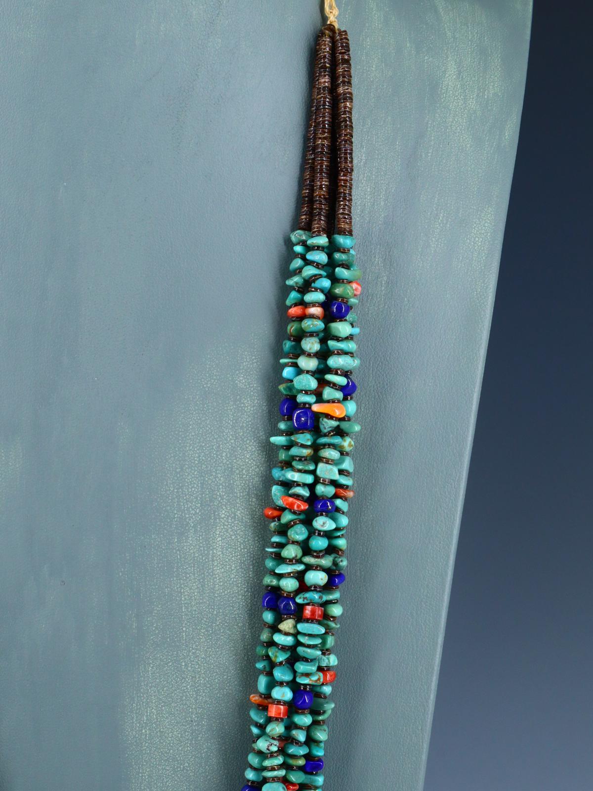 Native American Santo Domingo Turquoise and Spiny Oyster Necklace