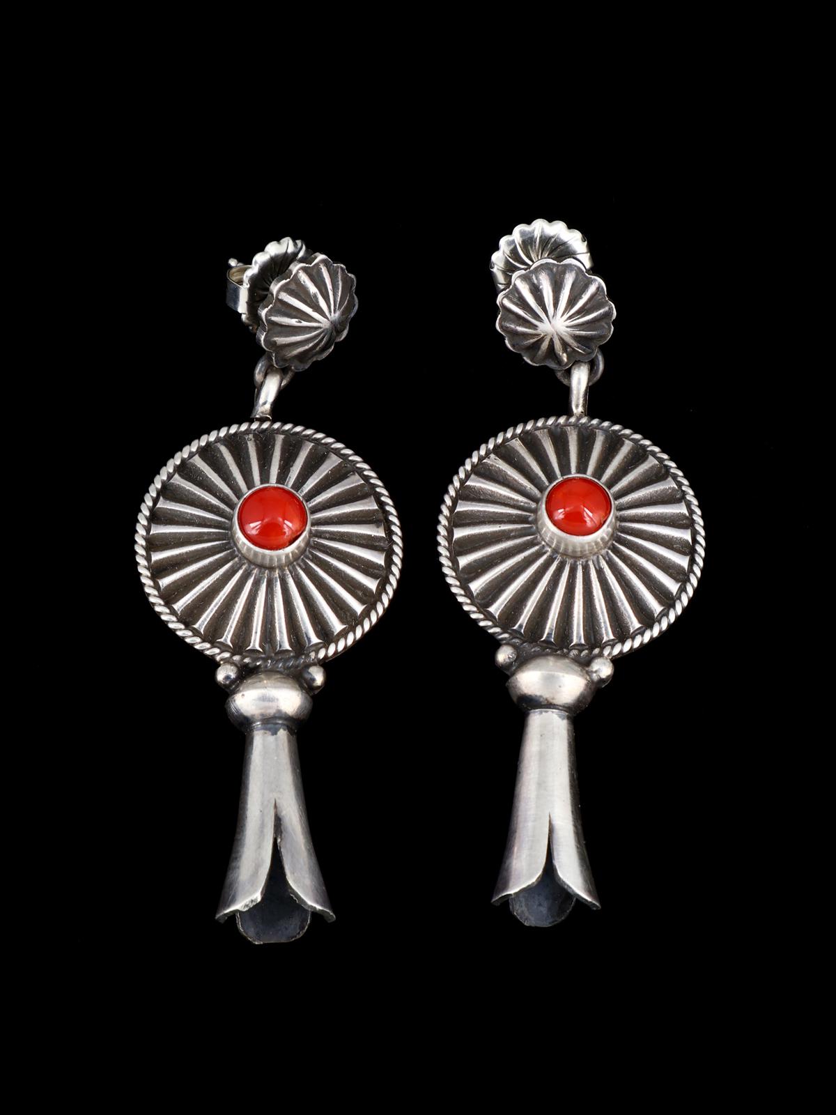 Ensemble de colliers amérindiens en argent sterling avec onyx noir et fleurs de courge