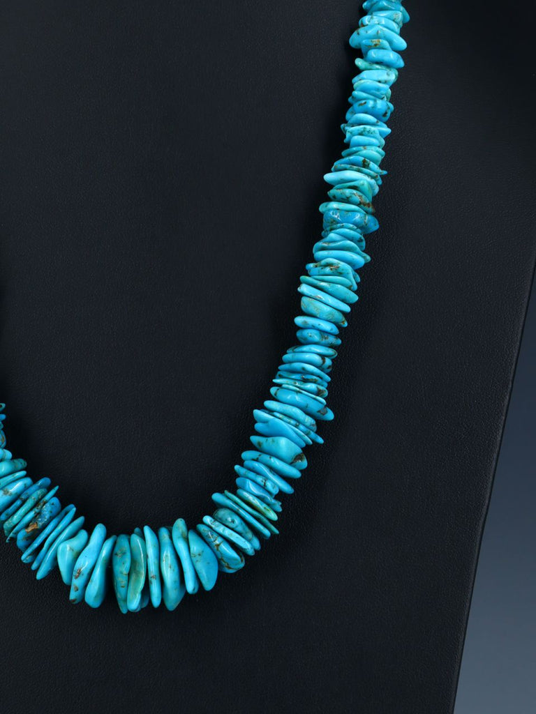 Native American Jewelry Single Strand Kingman Turquoise Necklace - PuebloDirect.com