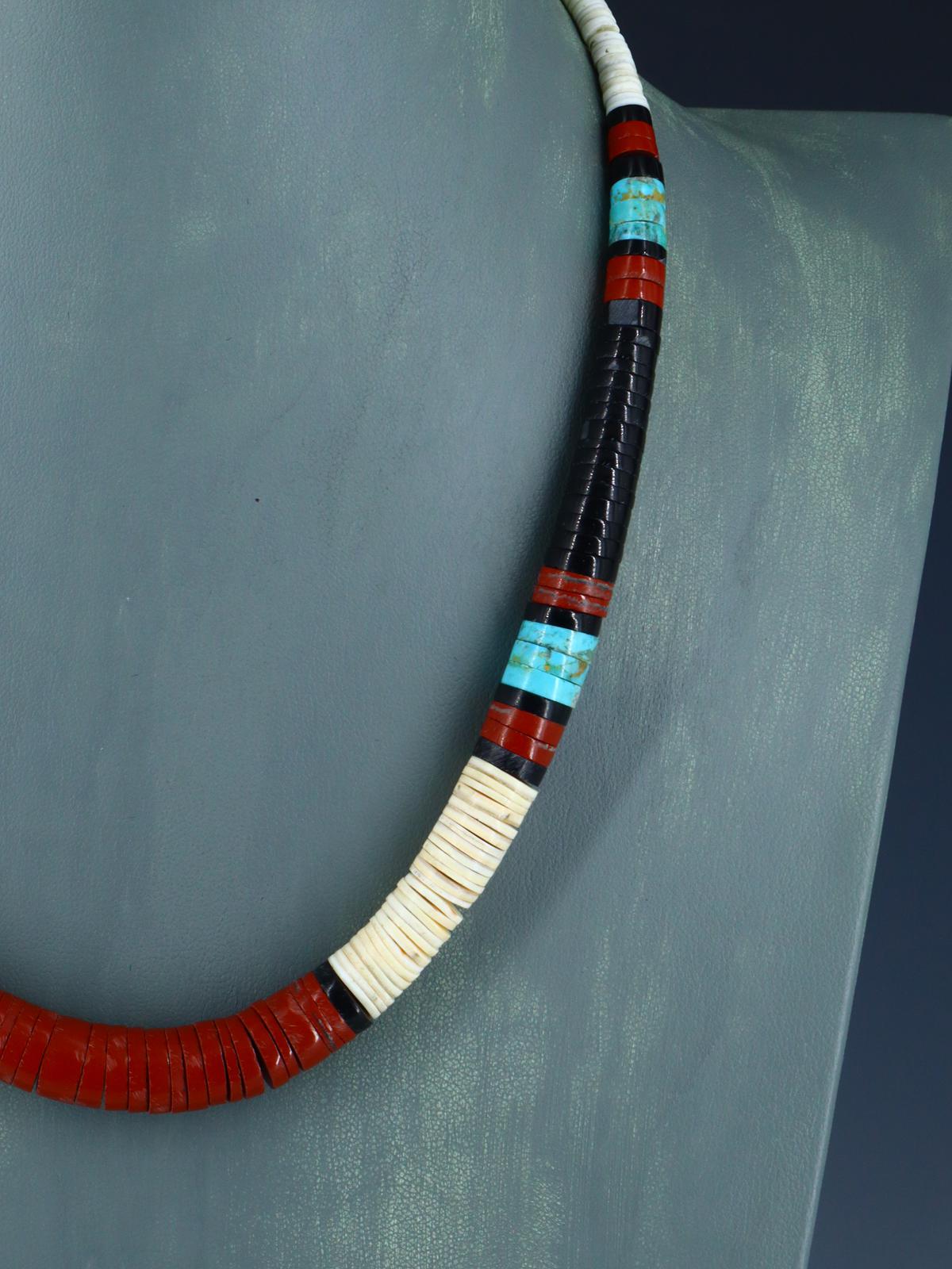 Santo Domingo Shell Heishi and Pipestone Necklace