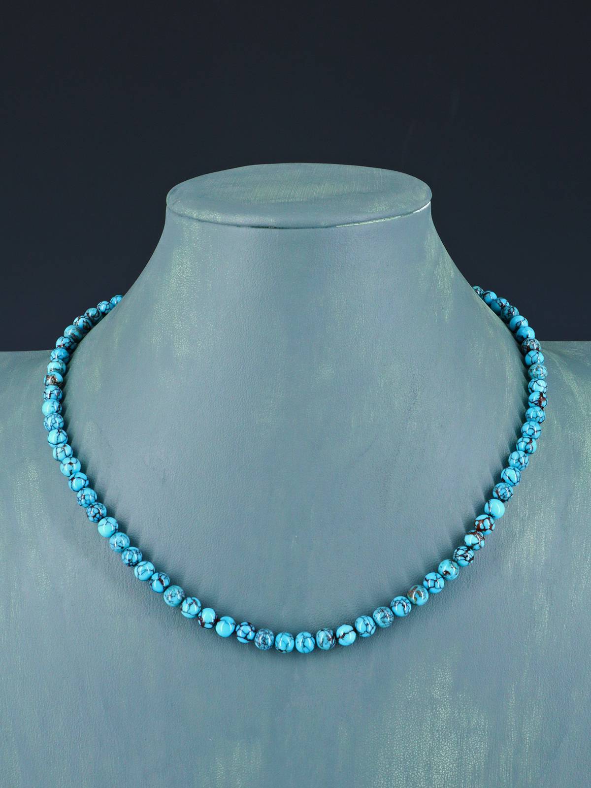 Native American Turquoise Beaded Single Strand Necklace - PuebloDirect.com