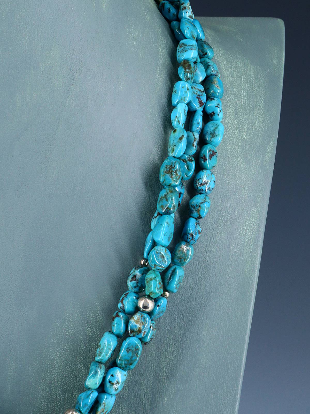 Santo Domingo Spiny Oyster and Turquoise Spinner Necklace - PuebloDirect.com
