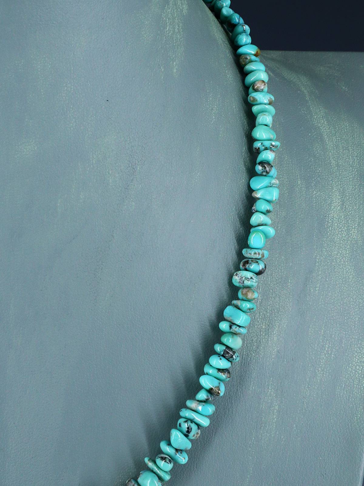 Navajo 20" Single Strand Campitos Turquoise Necklace - PuebloDirect.com