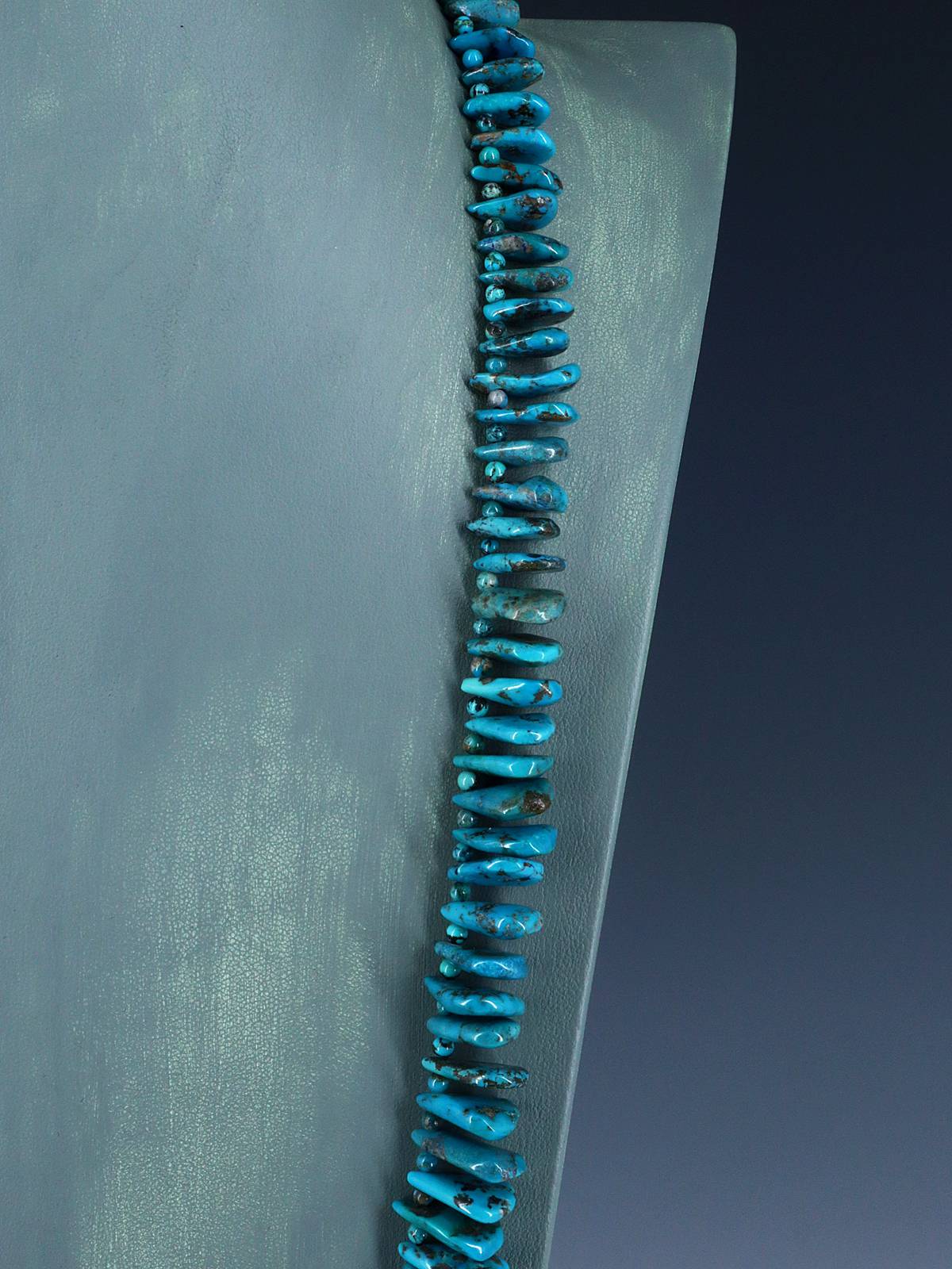 Native American 34" Turquoise Tear Drop Necklace - PuebloDirect.com