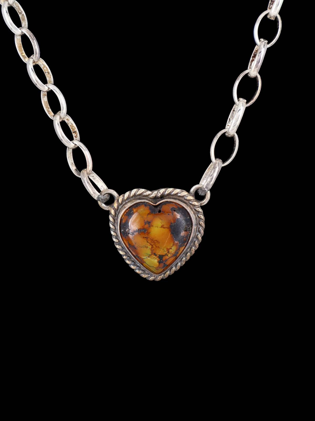 Native American Jewelry Turquoise Heart Necklace