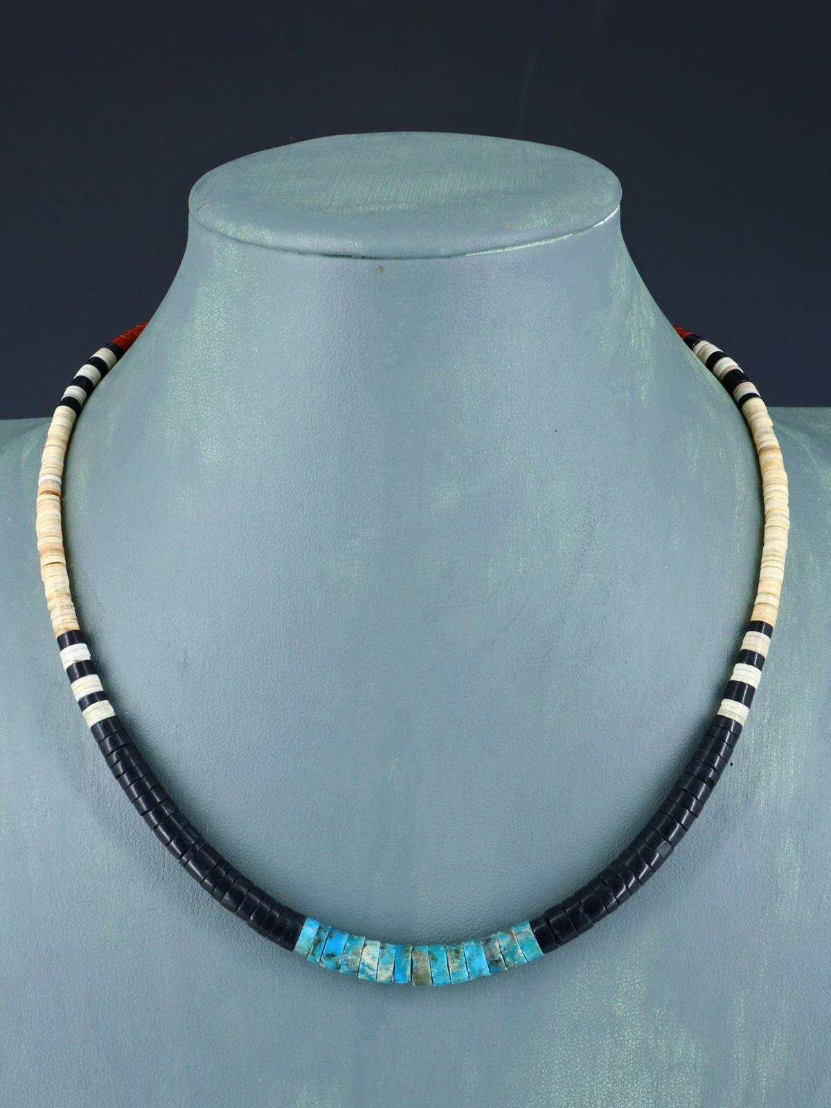 Native American Shell Heishi Single Strand Necklace