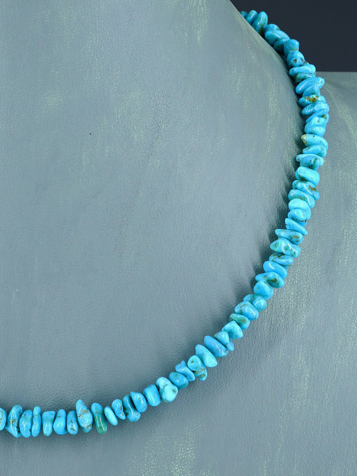 18" Navajo Single Strand Turquoise Nugget Necklace