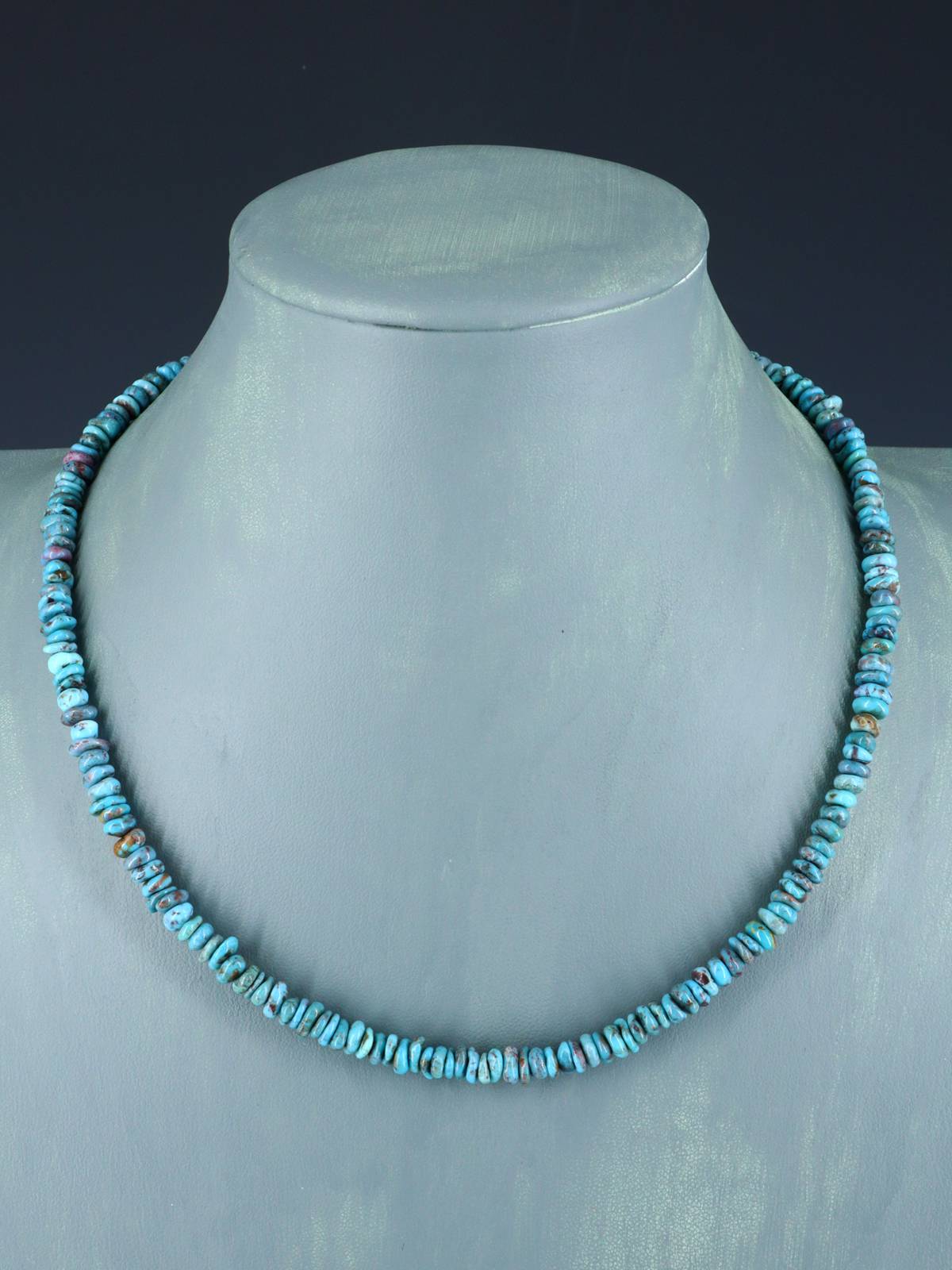 18" Navajo Single Strand Turquoise Necklace