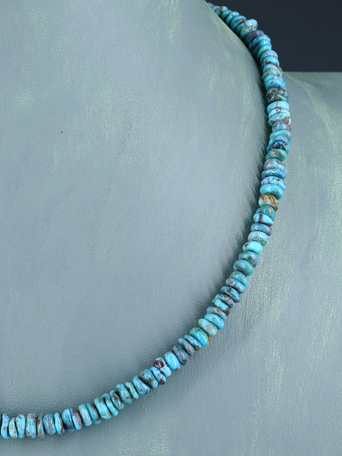 18" Navajo Single Strand Turquoise Necklace