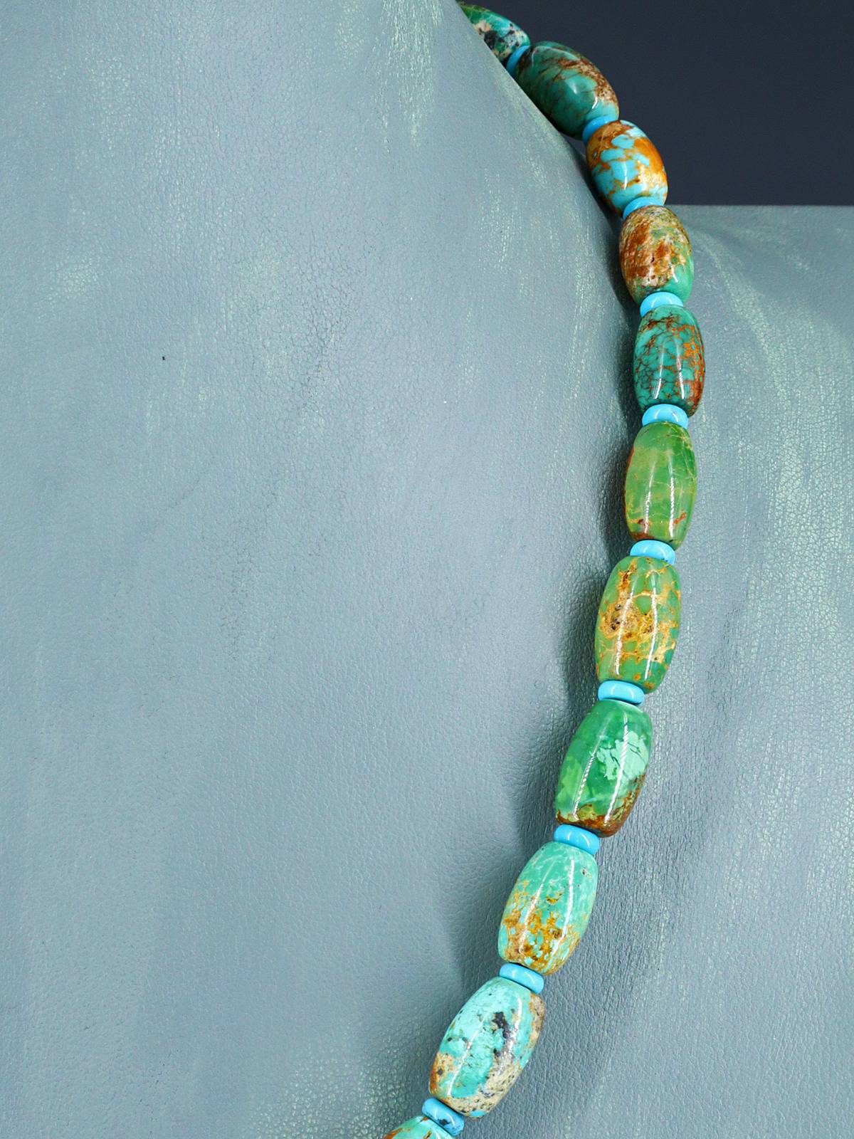 Navajo Single Strand Turquoise Rounded Bead Necklace