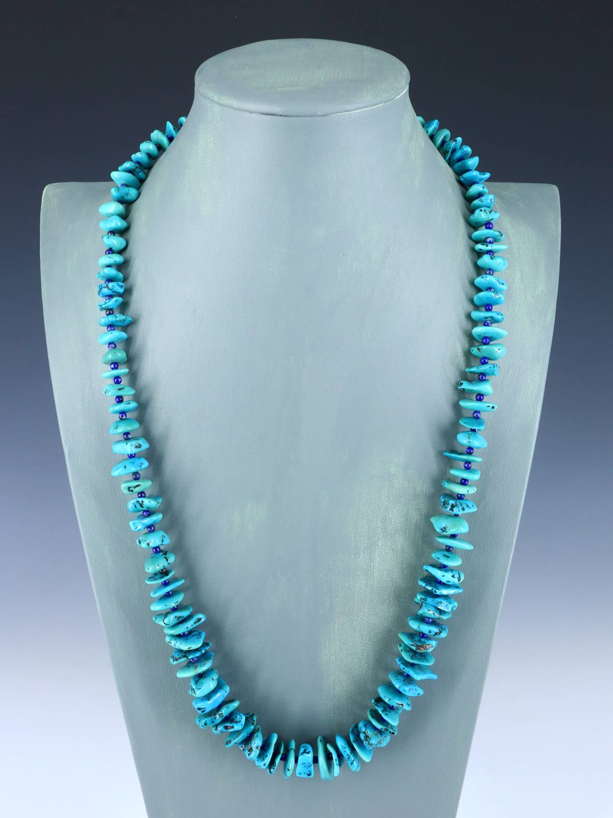 Estate Vintage Native American Nugget Kingman Turquoise Necklace