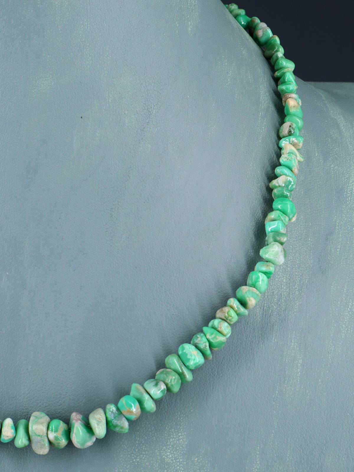 Collar de variscita Lucin de una sola hebra de joyería nativa americana