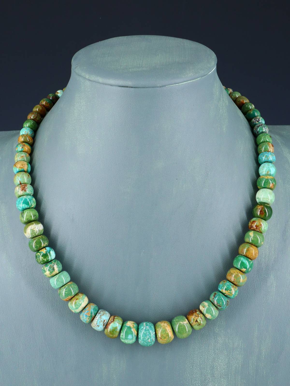 19" Single Strand Graduated Sky Horse Turquoise Necklace